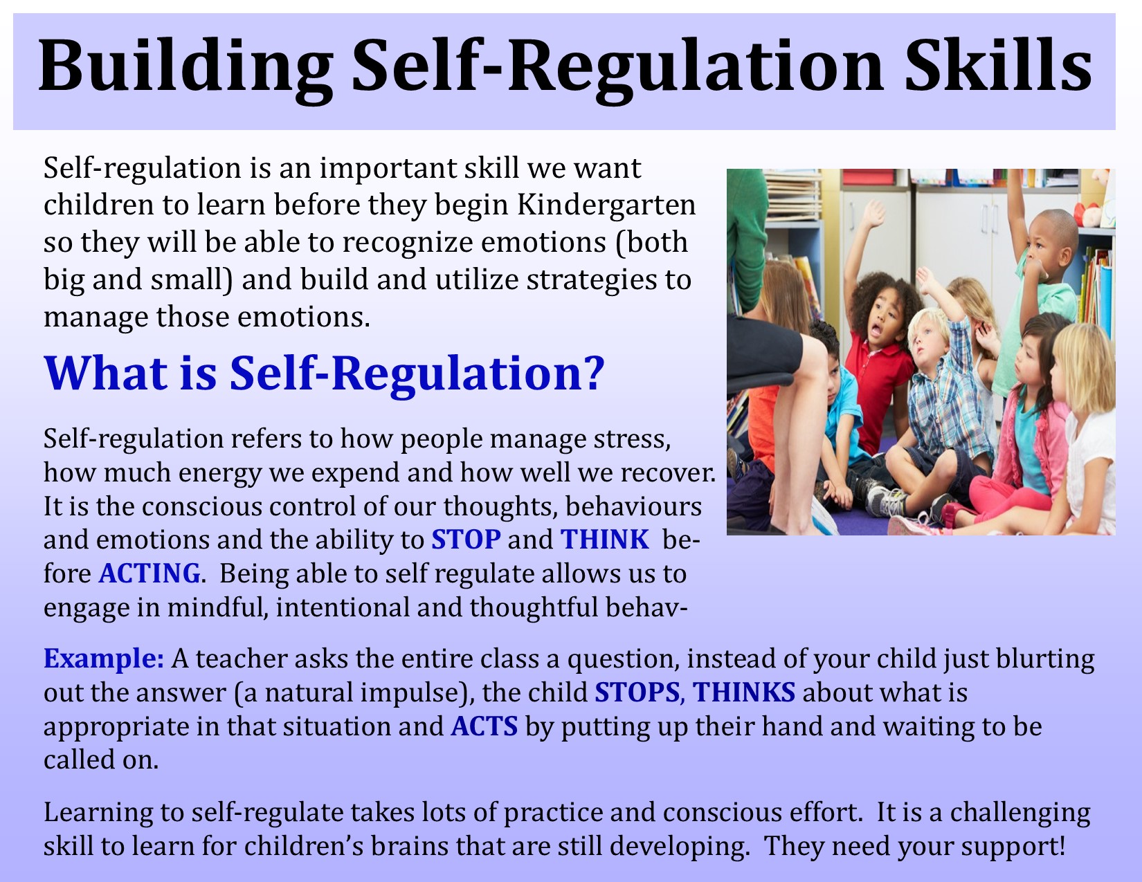 Building Self-regulation Skills 