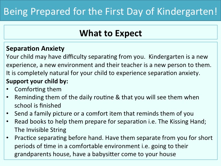 Being prepared for the first day of kindergarten: What to expect 