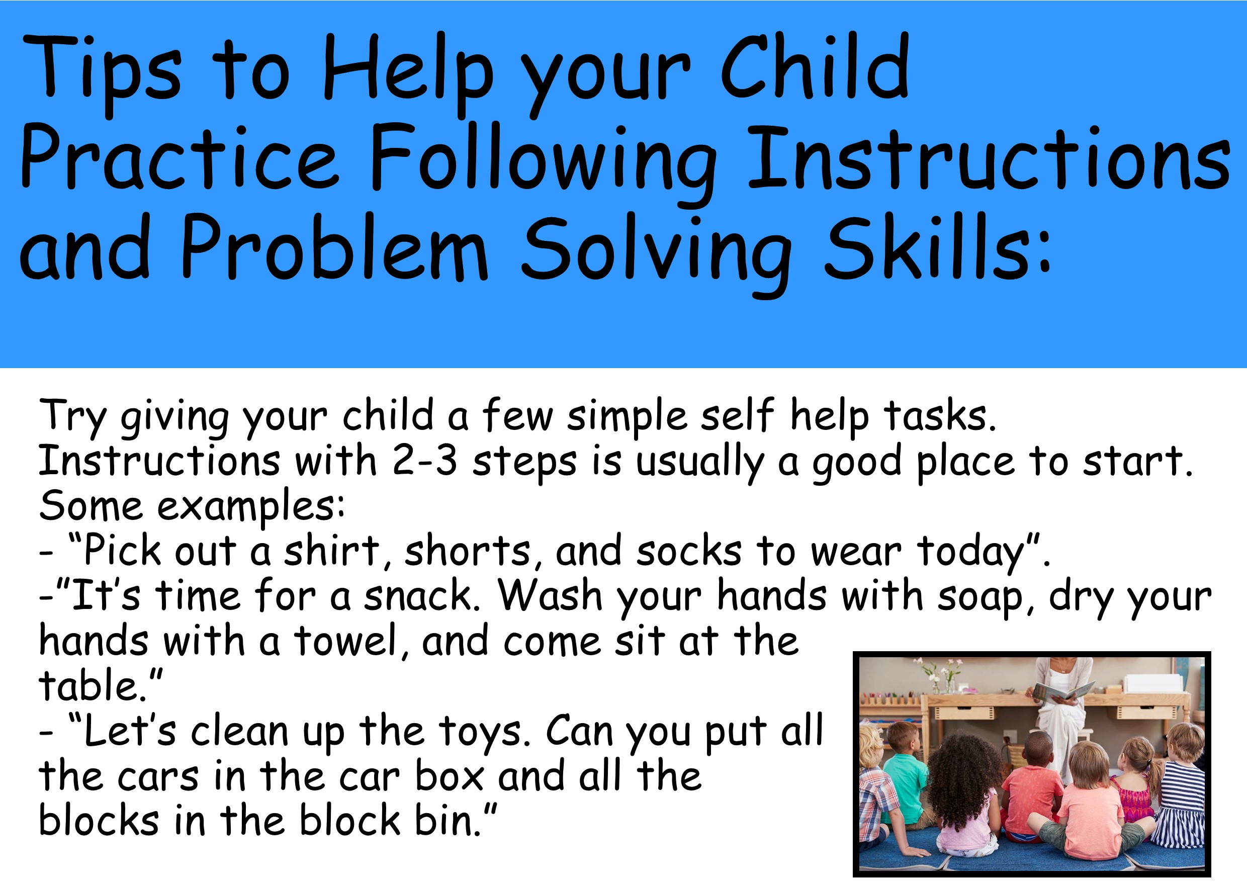 Tips to help your child practice following instructions and problem solving skills 