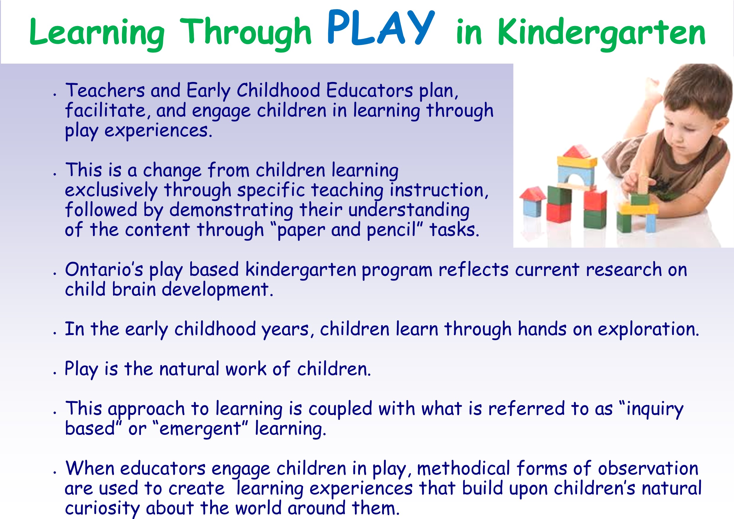 Learning Through Play in Kindergarten