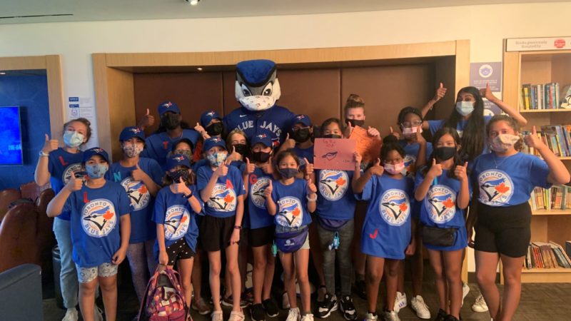 Girls in Toronto Blue Jays Jerseys