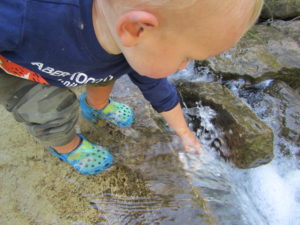 Child playing in water